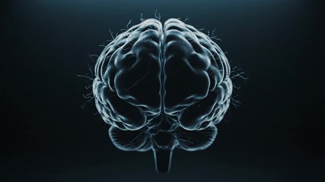 Electrical energy pulses through a human brain as a metaphor for cognitive burnout