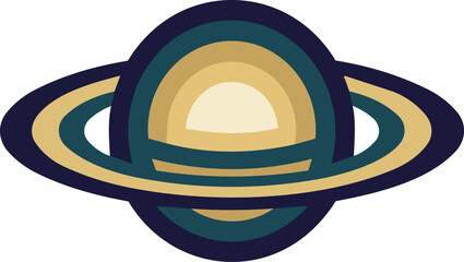 Saturn Planet Rings Astronomy Cosmos Outer Space Galaxy Emblem © Rove
