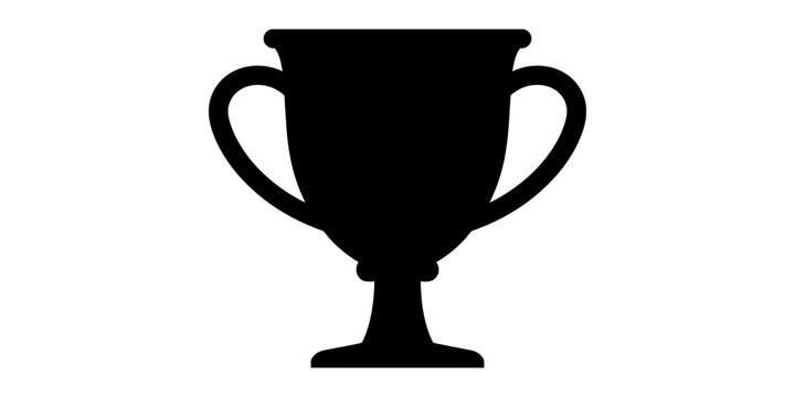 Victory champion trophy silhouette icon for sports and achievement awards.