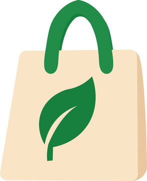 Eco-Friendly Reusable Shopping Bag Illustration for Sustainable Shopping, Zero Waste and Green Lifestyle