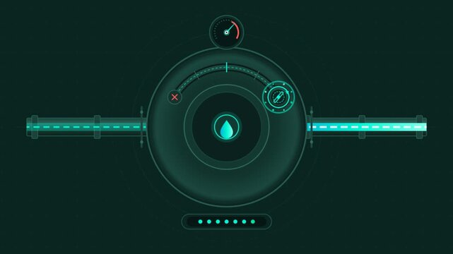 Tactical HUD scanner interface showing interactive dial and water level