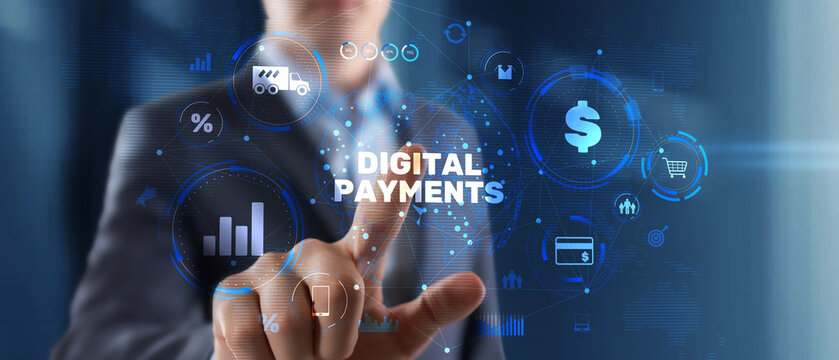 Digital Payments Technology Dashboard with Global Finance Network and Electronic Transaction Visualization