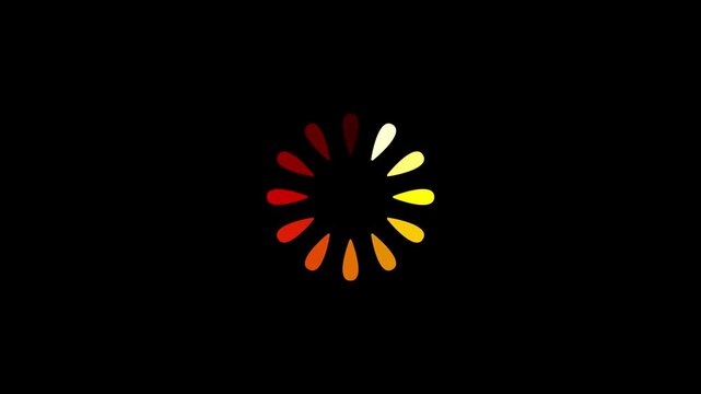 Animated GIF of a loading circle orange and red on a transparent background
