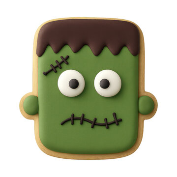 PNG Cute Frankenstein cookie design