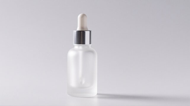 Frosted Glass Dropper Bottle with Silver Cap