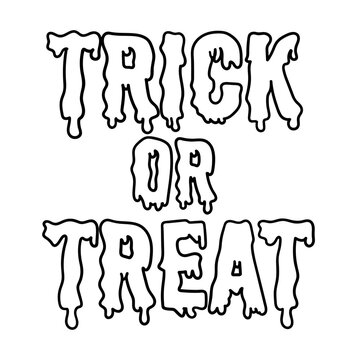 Trick or treat halloween lettering with spooky melting slime effect