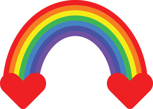 Rainbow with Heart Ends Illustration