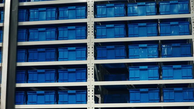 Internet of Things (IoT) network controlling automated warehouse and logistics operations.