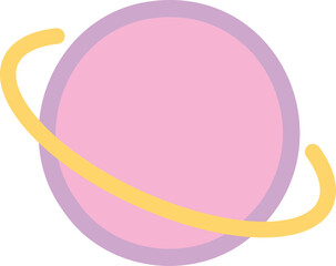 Pink planet with yellow ring © BAE