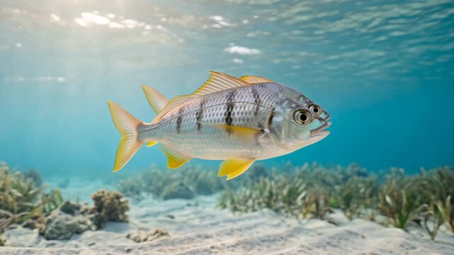 two mojarra fish close up underwater at morning light in lake chapala jalisco mexico video