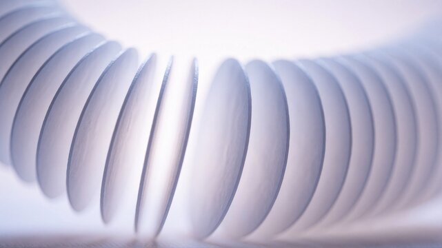 White spiral coil close-up on soft light background