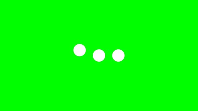 Loading Dots Animation and More Options Icon on Green Screen