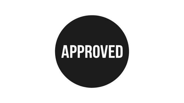 Vector illustration of approved stamp icon on a transparent background