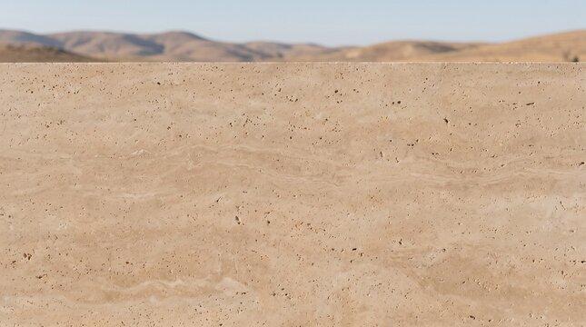 Warm travertine surface with fine linear mineral texture