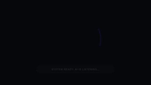 Microphone icon animation with glowing concentric sound waves for artificial intelligence voice assistant system motion clip