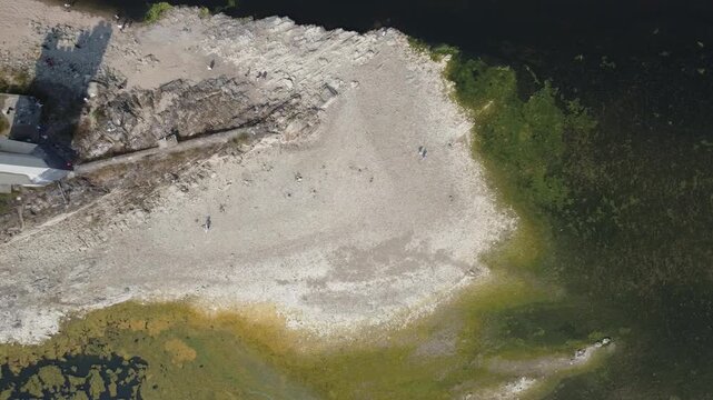 Aerial view of Binger M&auml;useturm on the Rhine River in Bingen, Germany