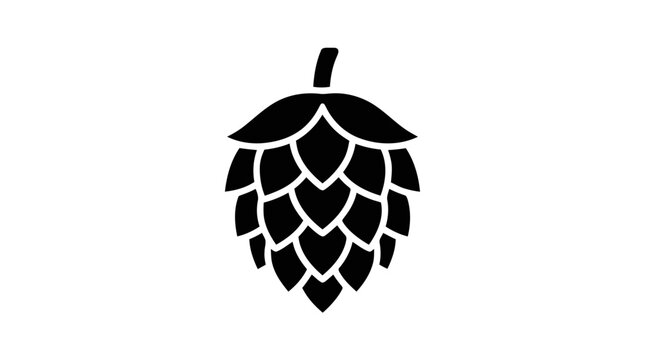 Vector illustration of hop cone icon on a transparent background