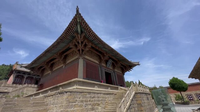 The exterior of Faxing Temple in Changzi County, Shanxi Province in China,
