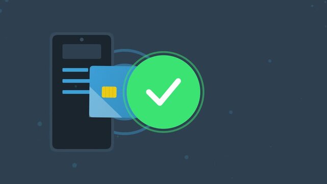 Contactless Payment Ecosystem With Smartphone And Blue Credit Card Showing Green Checkmark