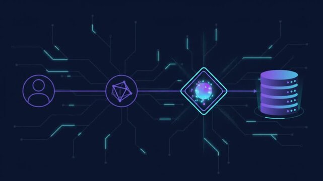 DataFlow Networking Visualizing Graphics in Futuristic Digital Scene
