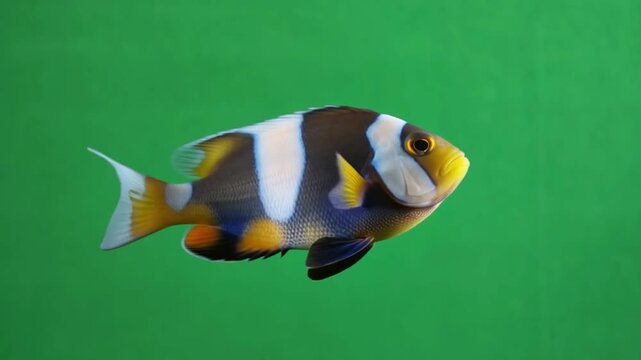 Predatory Tigerfish Swimming Green Screen Video