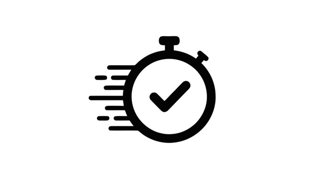 Vector illustration of fast time complete icon quick service done symbol on a transparent background