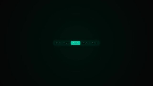 Futuristic dark interface with glowing green elements in minimalist design