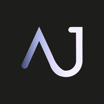 AJ Gradient Alphabet Logo, A and J Logo, A and J, Blue gradient, Alphabet Logo, AJ Alphabet Logo Design, AJ