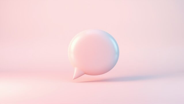 Soft pink bubble shape rests on surface. Gradient lighting creates subtle shadows, minimalist aesthetic. Clean, modern presentation.