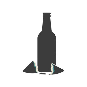 Broken bottle silhouette
