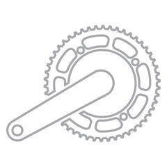 Fototapeta premium Bicycle Crankset and Chainring Outline Icon