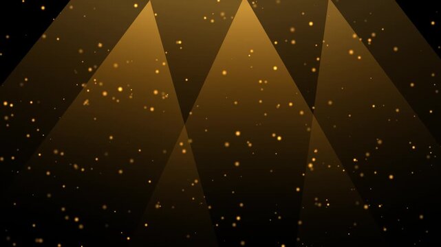 Golden Spotlight Beams with Floating Bokeh Particles Luxury Stage Background