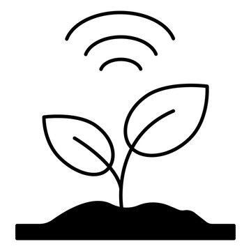 Smart Agriculture Vector Icon Depicting Connected Farm Management