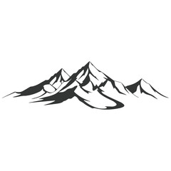 Fototapeta premium Mountain shape isolated on white background vector illustration