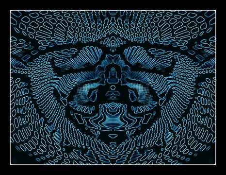 coat of arms , cyberpunk geometric abstraction 