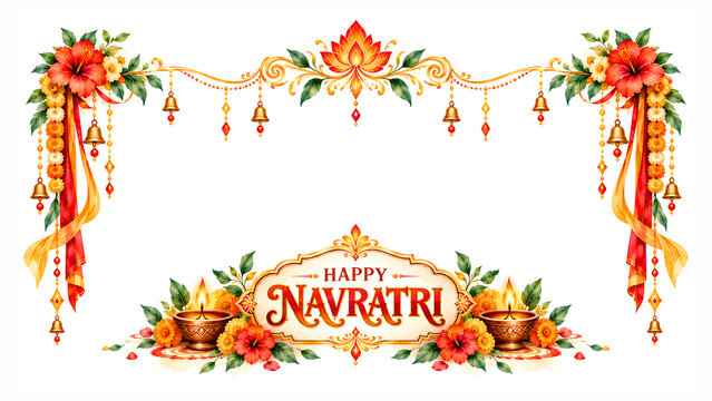  Happy Navratri decorative horizontal divider
