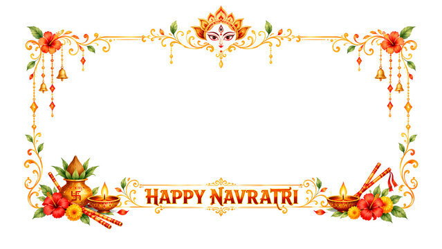   Happy Navratri traditional banner element
