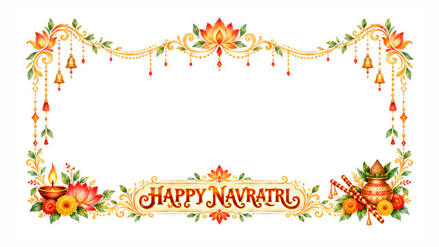  Happy Navratri decorative horizontal divider
