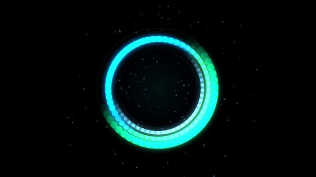 Glowing Cyan Circular Loading Progress Bar HUD Ring Motion Background