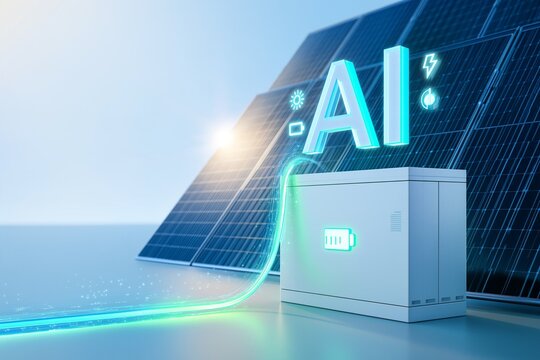 AI Smart Energy Management with Solar, Battery and Renewable Power Technology