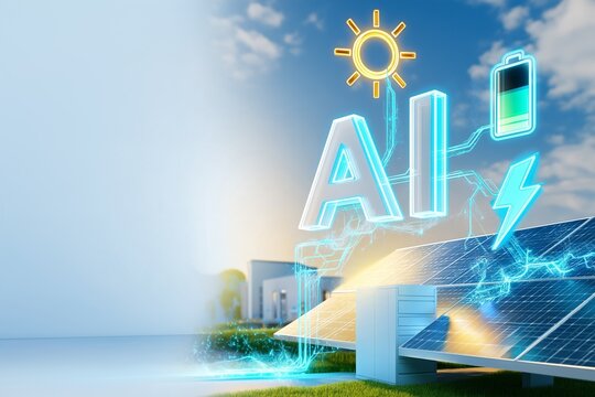AI Smart Energy Management with Solar, Battery and Renewable Power Technology