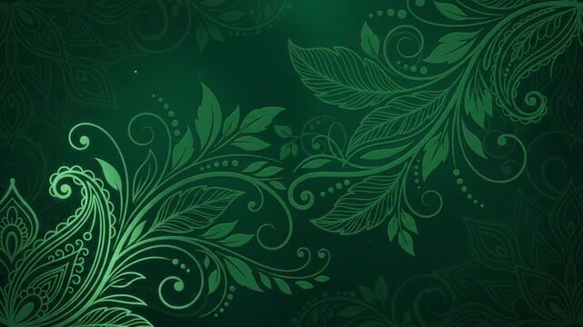 Abstract ornamental botanical pattern with flowing organic floral line art