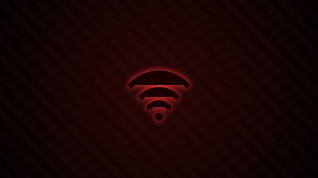 WiFi Signal Icon Animation, Wireless Connection Seamless Loop 4K Technology Background