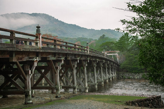 Pont Ujiibashi au Grand sanctuaire d'Ise-jingu, Ise, Mie, Japon
