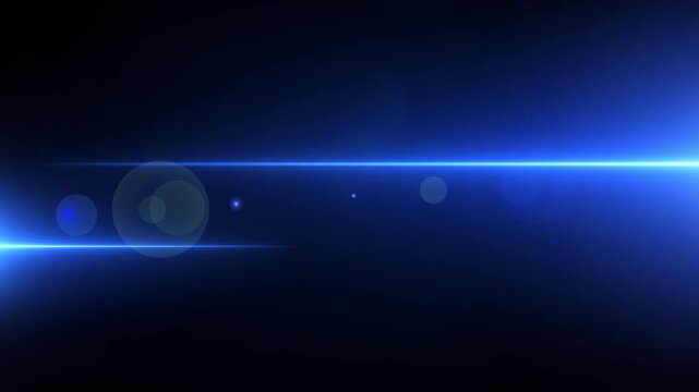 Blue Cinematic Light Beam and Dual Lens Flare Streaks Animation Background