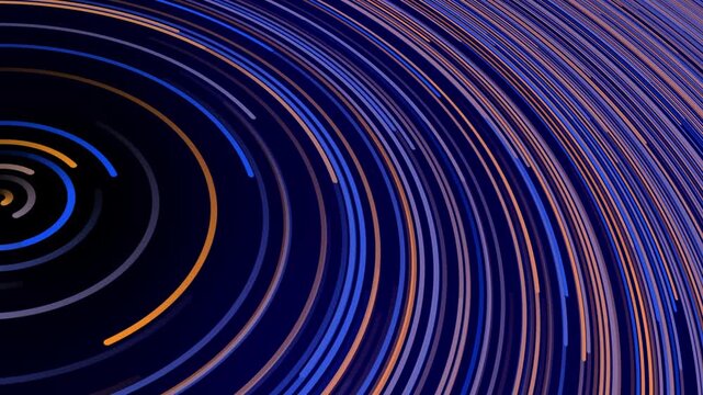 Futuristic Blue and Orange Technology Trail Lines Motion Background