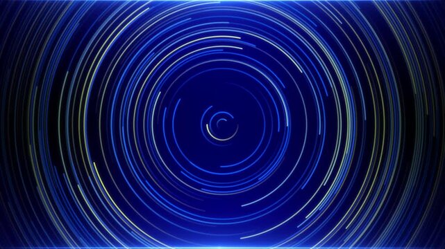Futuristic Blue Digital Technology Spiral Light Trails Animation