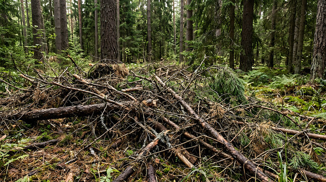 ForestFloorWithFallenLogsAndMossyGround.