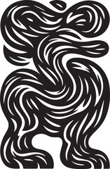 Fototapeta premium Abstract organic liquid wave psychedelic line art pattern logo icon vector illustration