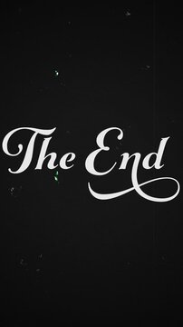 The End Vintage Cinematic Text Animation with Film Grain Background